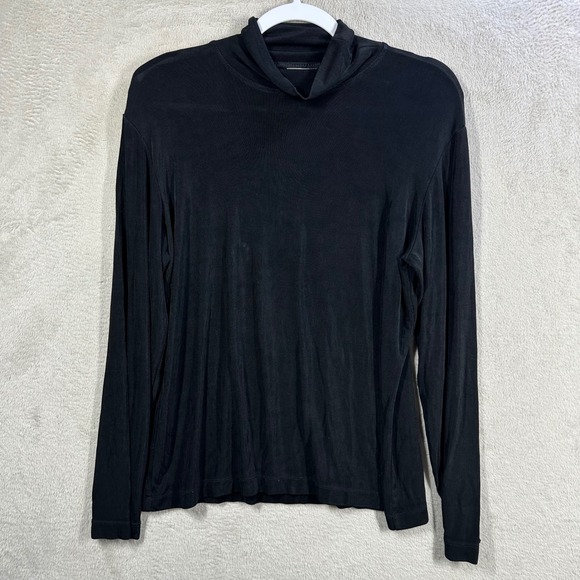 Chico's Tops - Chico's Travelers Mock Neck Top Womens Size 2 Black Long Sleeve Travelwear